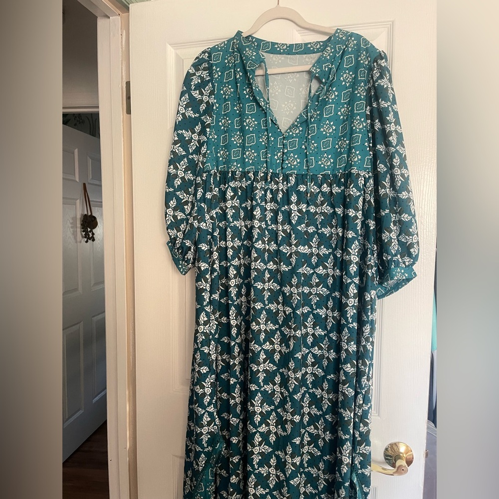 Teal Floral Women's Dress